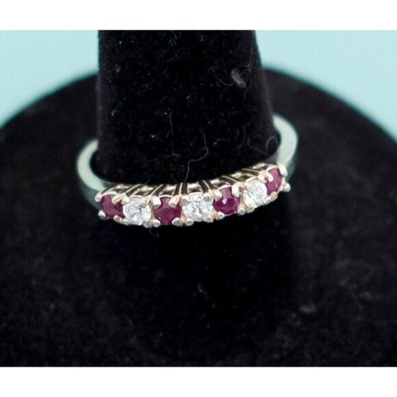 Vintage Sterling Silver Gemstone Ring Size 8 E20 - Picture 1 of 3